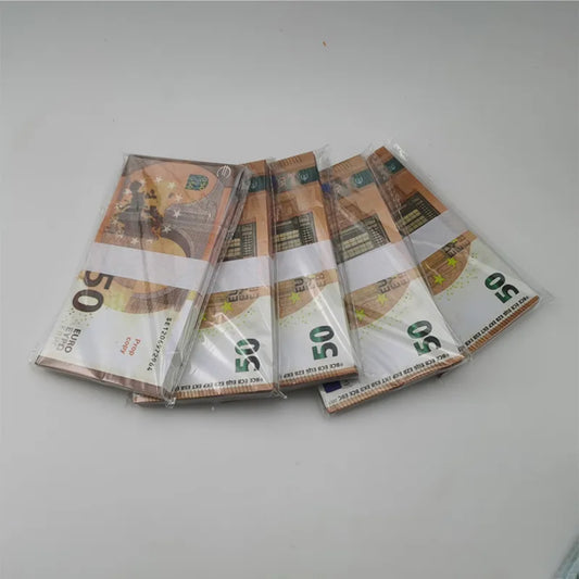 Euro $50 Bills $5,000 Full Print 1 Stack (100pcs)